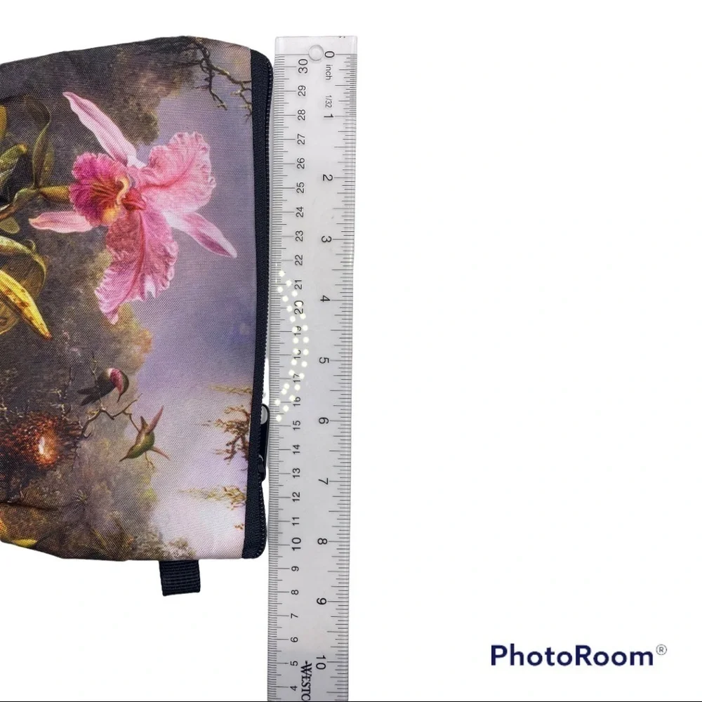 Pink Lily & Hummingbird Cosmetic Bag.